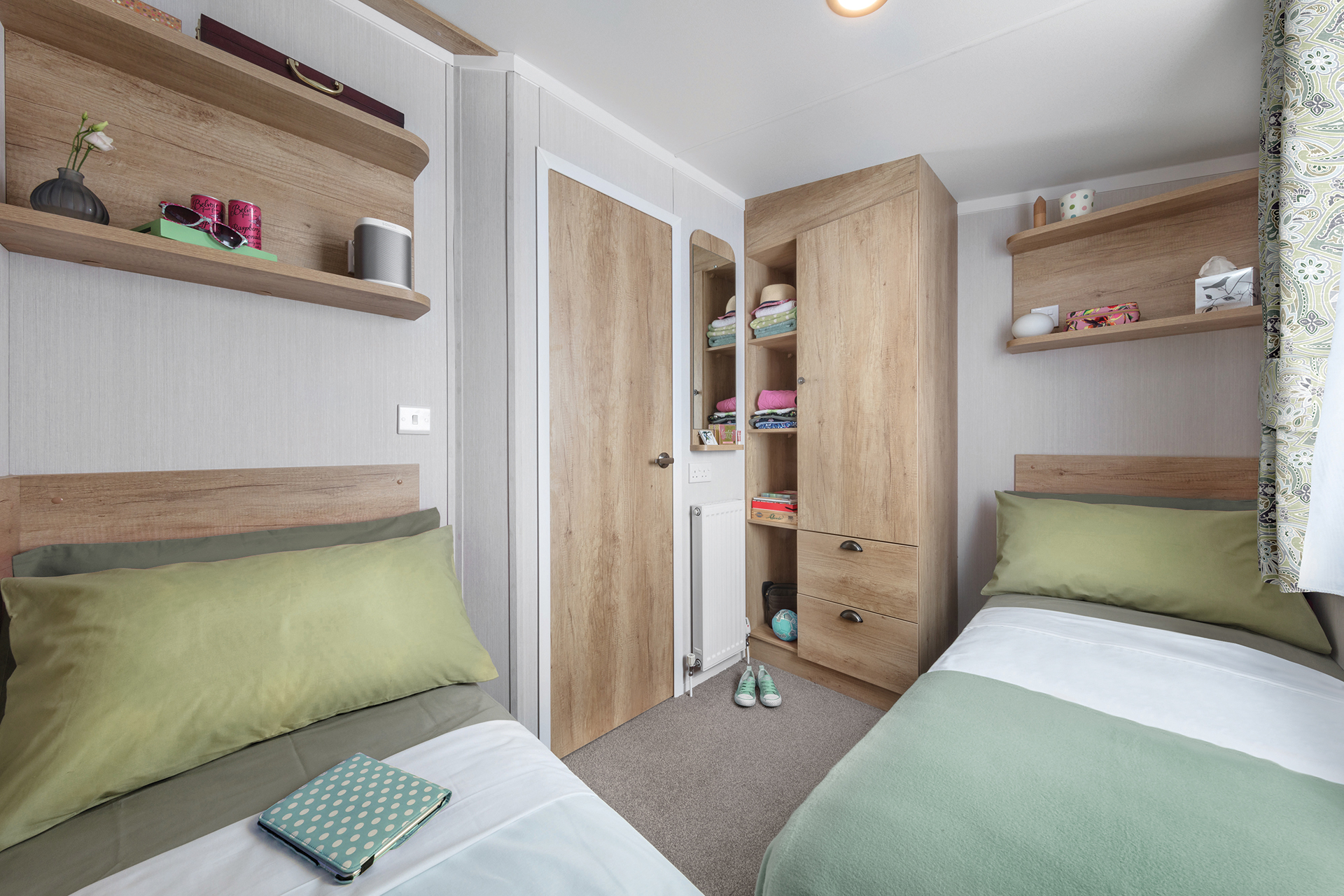 Image of Swift Burgundy 2023 holiday home twin bedroom