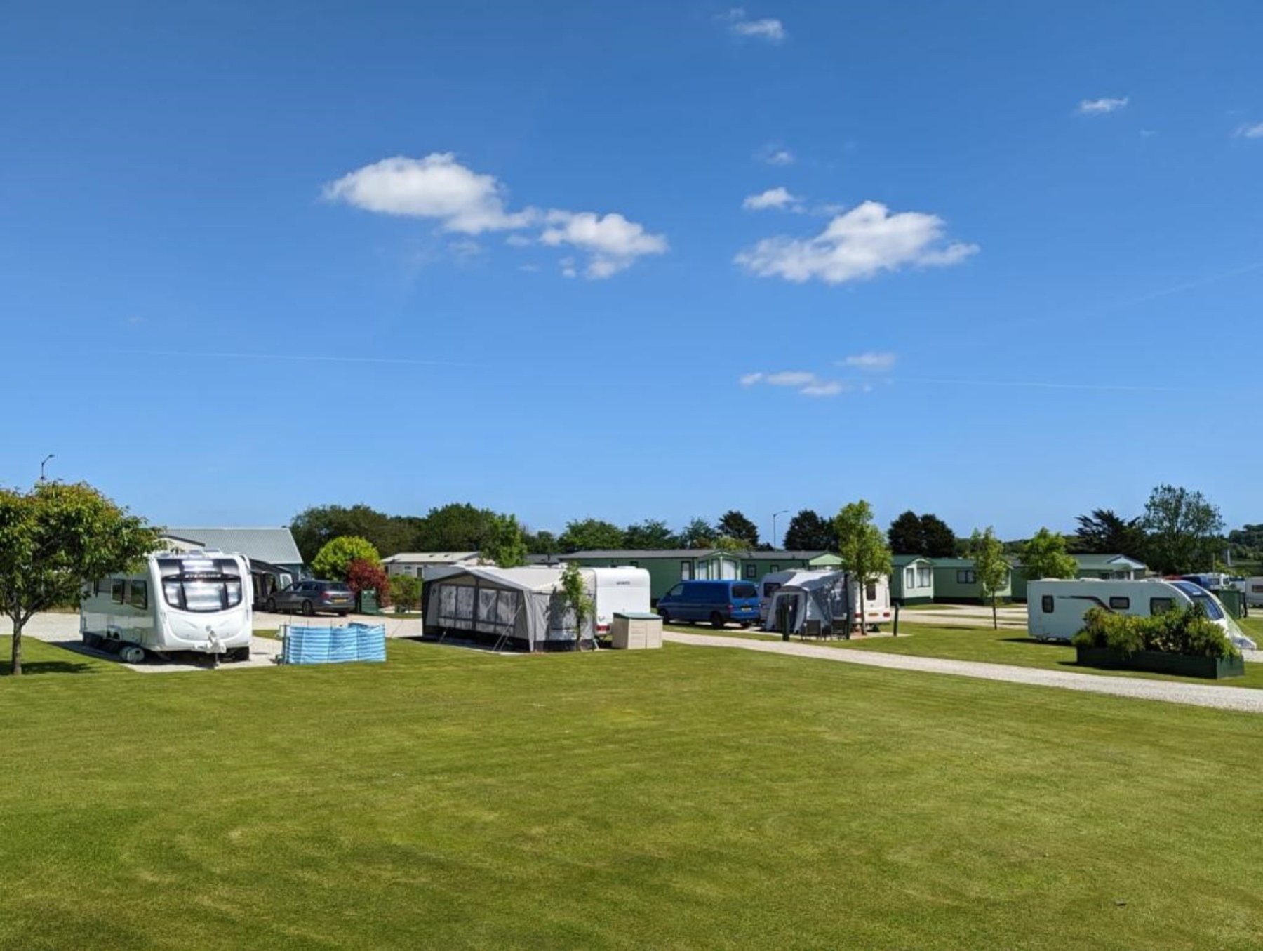 Image shows touring facilities at Trelay Holiday Park in Cornwall